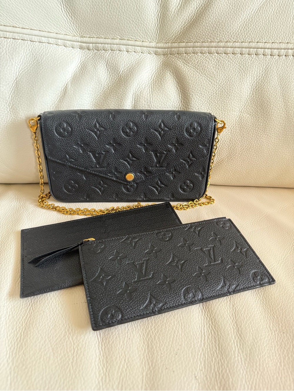 Louis Vuitton Felice Black Empreinte Monogram Leather Chain Wallet - Picture 3 of 16